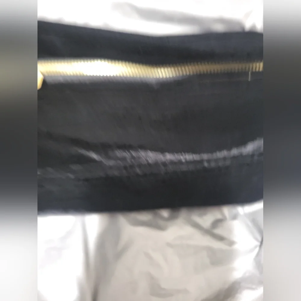 J. Crew Black Velvet Clutch with Tassel